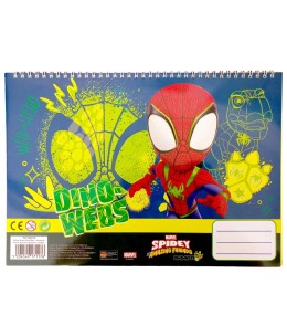 Spiderman Spidey Dino-Webs A4 Σπιράλ Βιβλίο Ζωγραφικής & Αυτοκόλλητα 40 Φύλλα