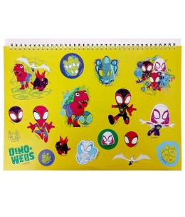 Spiderman Spidey Dino-Webs A4 Σπιράλ Βιβλίο Ζωγραφικής & Αυτοκόλλητα 40 Φύλλα - αυτοκόλλητα