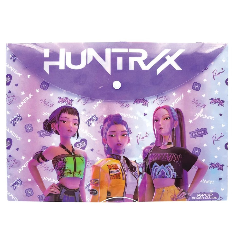 Φάκελος Κουμπί Α4 K-Pop Demon Hunters Hunter X - μπροστά όψη