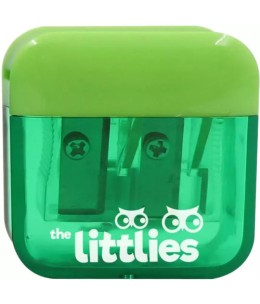 Ξύστρα Διπλή Βαρελάκι The Littlies 3 Χρώματα - πράσινη ξύστρα