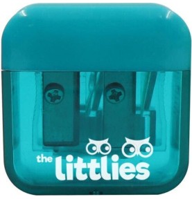 Ξύστρα Διπλή Βαρελάκι The Littlies 3 Χρώματα - γαλάζια ξύστρα