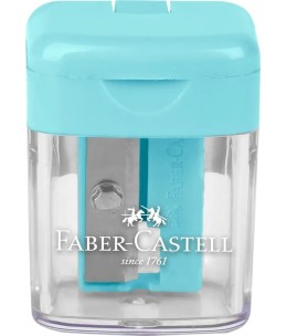 Ξύστρα Faber-Castell Mini Box Pastel - γαλάζια ξύστρα